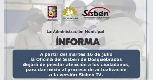 Lee más sobre el artículo Lunes, último día de atención de la Oficina del Sisbén
