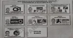 Lee más sobre el artículo Este es el Tarjetón para Alcaldía de Dosquebradas