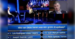 Lee más sobre el artículo En el programa ¿Quién quiere ser millonario? de Holanda, el expresidente Colombiano Juan Manuel Santos, es considerado por un 40% del público como un gran narcotraficante