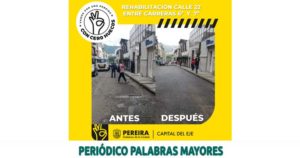Lee más sobre el artículo EL GOBIERNO DE LA CIUDAD INTERVIENE LA CALLE 22 ENTRE CARRERA 6ª Y 7ª CON EL PROGRAMA “PEREIRA CON CERO HUECOS”