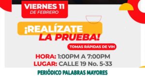 Lee más sobre el artículo PRUEBAS GRATUITAS DE VIH, SÍFILIS Y HEPATITIS B Y C, TODOS LOS VIERNES EN LA SECRETARÍA DE SALUD DE PEREIRA