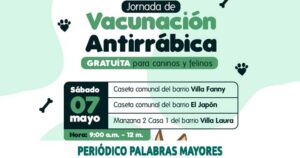 Lee más sobre el artículo Este sábado, podrá vacunar a sus mascotas contra el virus de la rabia en los sectores de El Japón, Villa Fanny y Villa Laura