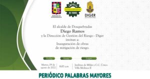 Lee más sobre el artículo Invitación a inauguración de obras de mitigación del riesgo