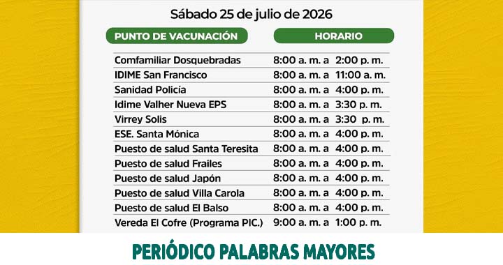Lee más sobre el artículo Dosquebradas intensifica la vacunación preventiva este 24 y 25 de julio