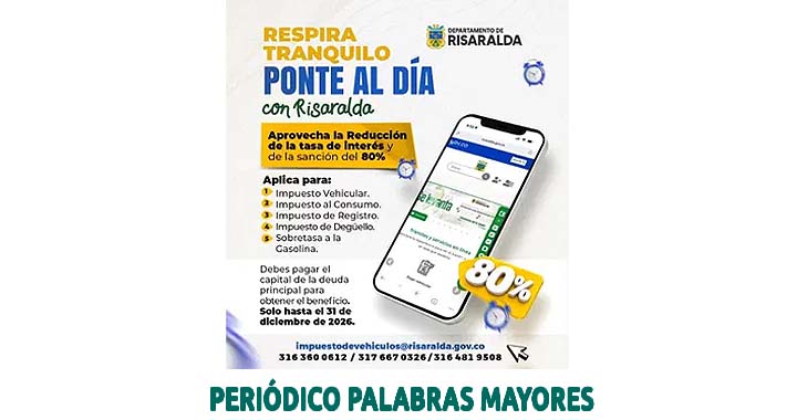 Lee más sobre el artículo ¿Tiene deudas con Risaralda? Podría pagar hasta 80 % menos en sanciones e intereses